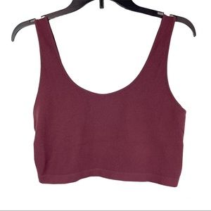 American Eagle Ribbed Stretch Crop Tank Top Sz L/XL Basic Top